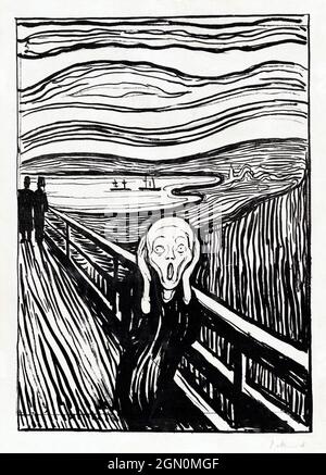 The Scream (1895) par Edvard Munch. Banque D'Images