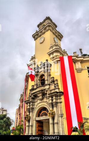 Hôtel de ville de Miraflores à Lima, Pérou Banque D'Images