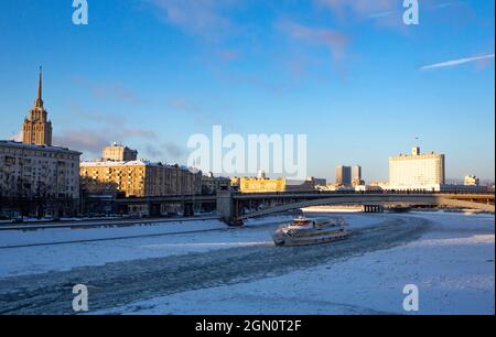 Moscou, Iced River Banque D'Images