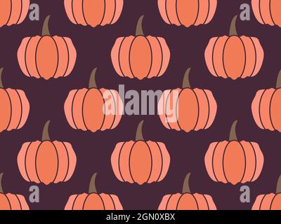 Motif citrouilles sans coutures. Arrière-plan de l'automne pour le papier d'emballage, les bannières et le matériel publicitaire. Motif Halloween et Thanksgiving. Vecteur illu Illustration de Vecteur