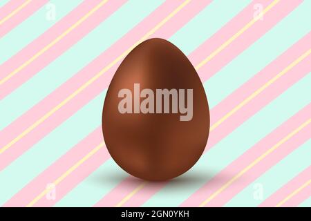 Œuf de chocolat vectoriel pour Pâques. Illustration vectorielle d'un œuf de chocolat pour Pâques. Œuf vectoriel sur fond abstrait. Illustration de Vecteur