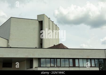 Architecture de l'ère moderniste. Constructivisme de la construction soviétique. Éléments du style architectural du XXe siècle. Banque D'Images