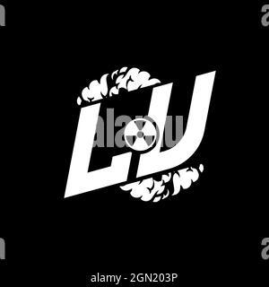 Lu Monogramme eSport initial avec vecteur de modèle de forme et de style de fumée Illustration de Vecteur