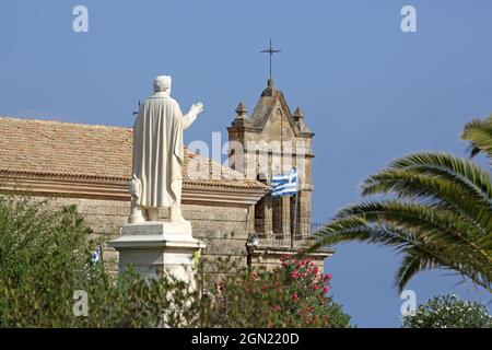 Eglise Byzantisnienne d'Agios Nikolaos à la place Solomos, ville de Zakynthos, île de Zakynthos, Iles Ioniennes, Grèce Banque D'Images