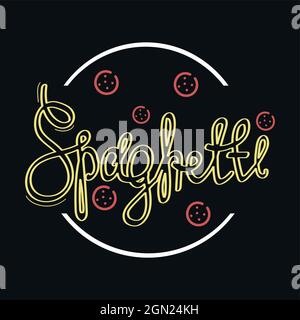 Mot SPAGHETTI stylisé comme un logo élégant - illustration vectorielle Illustration de Vecteur
