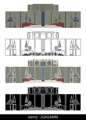 Bâtiment de l'Assemblée nationale du Bangladesh Illustration de Vecteur