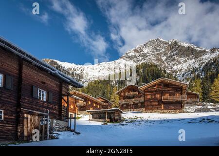 Oberstalleralm dans l'Arntal, Innergilgraten, Villgratental, Tyrol de l'est, Tyrol, Autriche Banque D'Images