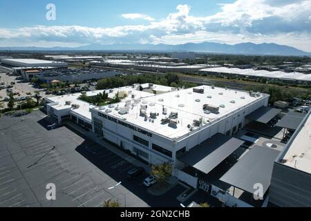 Une vue aérienne du campus de basketball de Zion's Bank, le samedi 18 septembre 2021, à Salt Lake City. L'installation est le siège de la formation et de la pratique o Banque D'Images