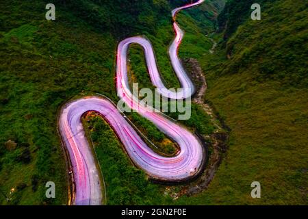 Col de Tham Ma dans la province de Ha Giang, au nord du Vietnam Banque D'Images