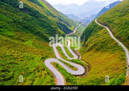 Col de Tham Ma dans la province de Ha Giang, au nord du Vietnam Banque D'Images