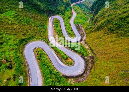 Col de Tham Ma dans la province de Ha Giang, au nord du Vietnam Banque D'Images