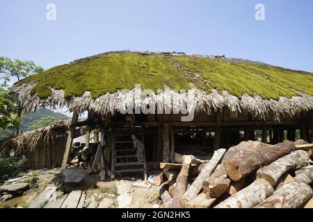 Khuoi mon village dans la province de Ha Giang au nord du Vietnam Banque D'Images