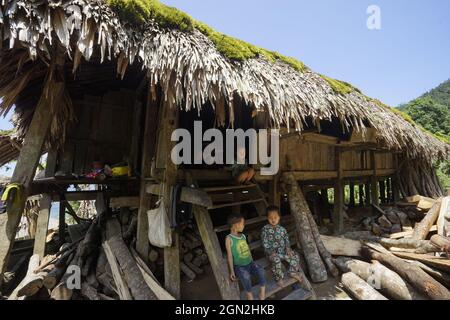 Khuoi mon village dans la province de Ha Giang au nord du Vietnam Banque D'Images