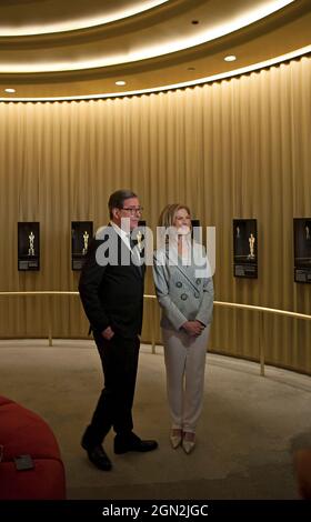 David Ruben, président, et Dawn Hudson, PDG de l'Academy of Motion Pictures Arts and Sciences au Academy Museum, Los Angeles, Californie, Banque D'Images