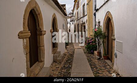 Ancienne synagogue, quartier juif, rues de Castelo de vide, Alto Alentejo, Portugal. Banque D'Images