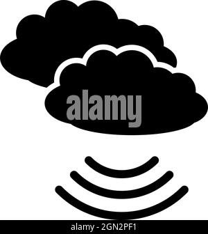 Icône Music Cloud. Motif pochoir noir. Illustration vectorielle. Illustration de Vecteur
