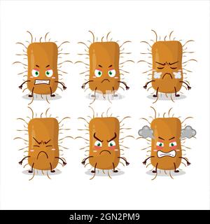 Personnage de dessin animé Nidovirales avec diverses expressions en colère. Illustration vectorielle Illustration de Vecteur