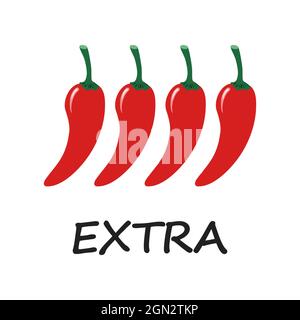 Sauce épicée au piment rouge, niveau supplémentaire. Cuisine traditionnelle mexicaine et chinoise épicée dans le style des nouilles. Illustration vectorielle dessinée à la main isolée sur un coup Illustration de Vecteur