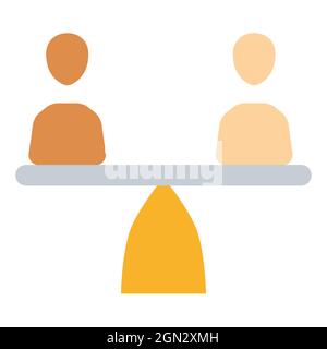 égalité inclusion égalité diversité égale icône isolée unique avec illustration vectorielle de style plat Banque D'Images