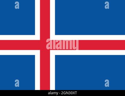 Drapeau national de l'Islande taille et couleurs originales illustration vectorielle, islenski faninn ou drapeau national des Islandais, drapeau islandais Illustration de Vecteur