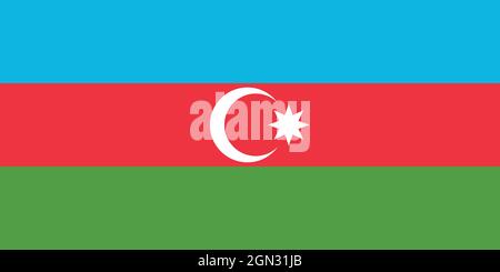 Drapeau national de la République d'Azerbaïdjan taille et couleurs originales illustration vectorielle, Azerbaycan bayragi ou azerbaïdjanais Azeris, drapeau de l'Azerbaïdjan Illustration de Vecteur