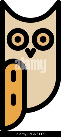 Icône de vue latérale de hibou à longues oreilles. Contour hibou à longues oreilles vue latérale vecteur icône couleur plat isolé Illustration de Vecteur