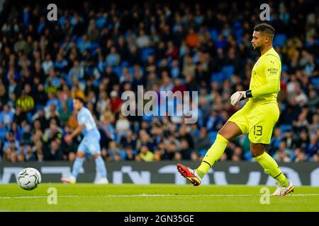 Manchester, Angleterre, 21 septembre 2021. Manchester, Royaume-Uni. 21 septembre 2021. Le gardien de but Zack Steffen de Man City lors du match de la Carabao Cup entre Manchester City et Wycombe Wanderers au Etihad Stadium, Manchester, Angleterre, le 21 septembre 2021. Photo de David Horn. Crédit : Prime Media Images/Alamy Live News Banque D'Images