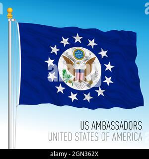 DRAPEAU DES Ambassadeurs DES ÉTATS-UNIS, Etats-Unis d'Amérique, illustration vectorielle Illustration de Vecteur