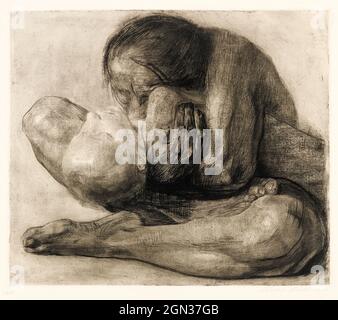 Käthe Kollwitz, femme avec enfant mort (type Frau mit totem), point sec, 1903 Banque D'Images