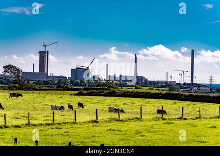 Site de retraitement du combustible nucléaire et de déclassement nucléaire de Sellafield, près du village de Seascale, sur la côte de la mer d'Irlande, à Cumbria, au Royaume-Uni Banque D'Images