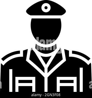 illustration vectorielle d'icône de glyphe d'homme militaire de soldat Illustration de Vecteur