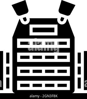 illustration vectorielle d'icône de glyphe d'armure de corps Illustration de Vecteur