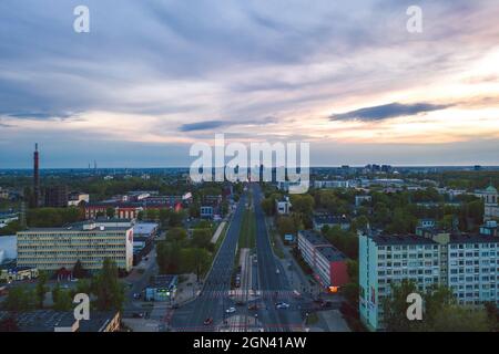 Łódź, Pologne - Mai 2021 : Stade Widzew (Stade municipal de Widzew Łódź) Banque D'Images