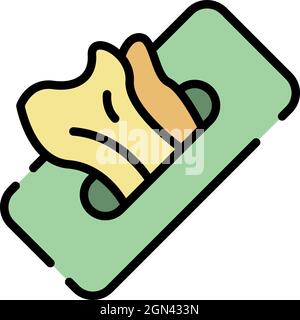 Icône lingettes hygiéniques. Lingettes d'hygiène Outline vector icône couleur plate isolée Illustration de Vecteur