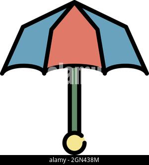 Icône de parapluie pour femmes. Contour femmes parapluie vecteur icône couleur plat isolé Illustration de Vecteur