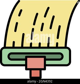 Icône de nettoyage du balai. Contour nettoyage balai vecteur couleur icône plat isolé Illustration de Vecteur