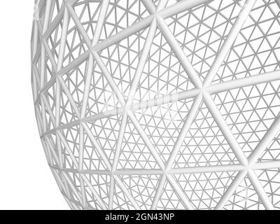 Sphère filaire abstraite sur fond blanc. image de rendu 3d Banque D'Images