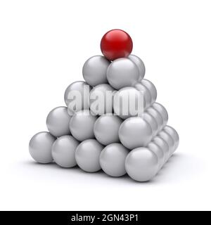 Boule rouge sur le dessus de la pyramide Banque D'Images