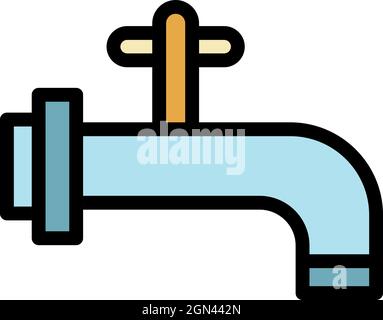 Icône de robinet italien. Contour de l'icône de vecteur de robinet italien couleur plat isolé Illustration de Vecteur