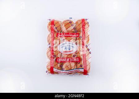 hamburger sur fond blanc. pain pour faire du hamburger Banque D'Images