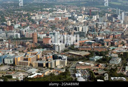 Vue aérienne de la ville de Leeds depuis le sud Banque D'Images