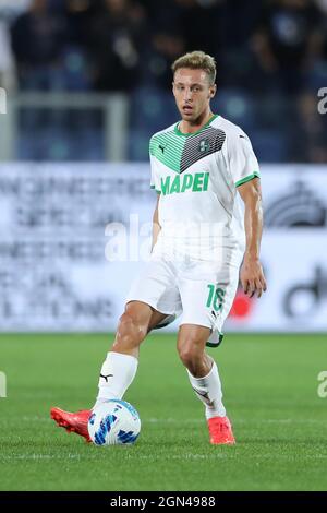 Bergame, Italie, 21 septembre 2021. Davide Frattesi des États-Unis Sassuolo pendant le match de la série A au stade Gewiss, Bergame. Le crédit photo devrait se lire: Jonathan Moscrop / Sportimage Banque D'Images