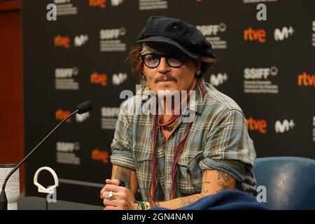 Saint-Sébastien, Espagne. 22 septembre 2021. Johnny Depp conférence de presse à la 69e édition du festival du film de San Sebastian, 22 septembre 2021 crédit: CORDEL PRESS/Alay Live News Banque D'Images