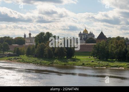 Vue sur le Kremlin de Novgorod. Veliky Novgorod, Russie Banque D'Images