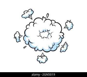 Effet de fumée de la bande dessinée. Un cloud explosif pour des événements surprenants et explosifs. Illustartion vectorielle isolée sur fond blanc Illustration de Vecteur