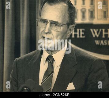 LE président AMÉRICAIN George Bush, 1989 Banque D'Images