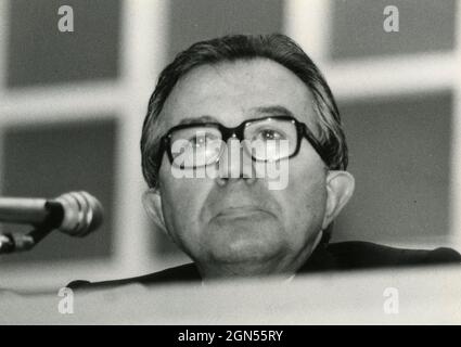 Politicien italien Giulio Andreotti du Parti démocratique, années 1980 Banque D'Images