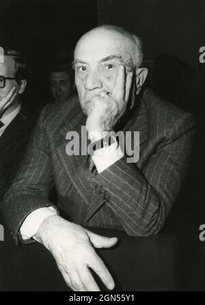 Homme politique italien PM Amintore Fanfani, années 1980 Banque D'Images