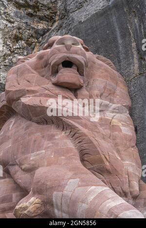 Belfort, France - 09 04 2021 : le Lion de Bartholdi Banque D'Images