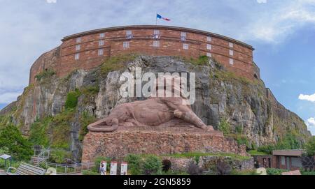 Belfort, France - 09 04 2021 : le Lion de Bartholdi Banque D'Images